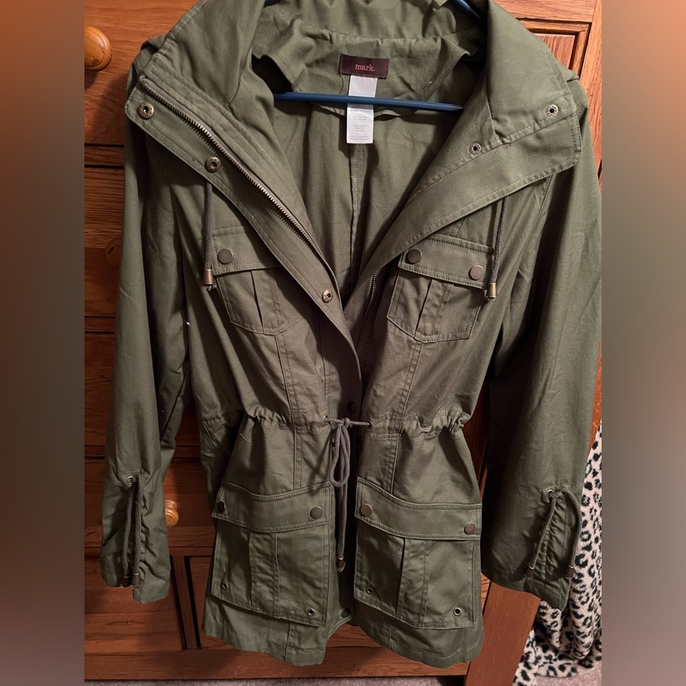 Drawstring Waist Hooded Jacket